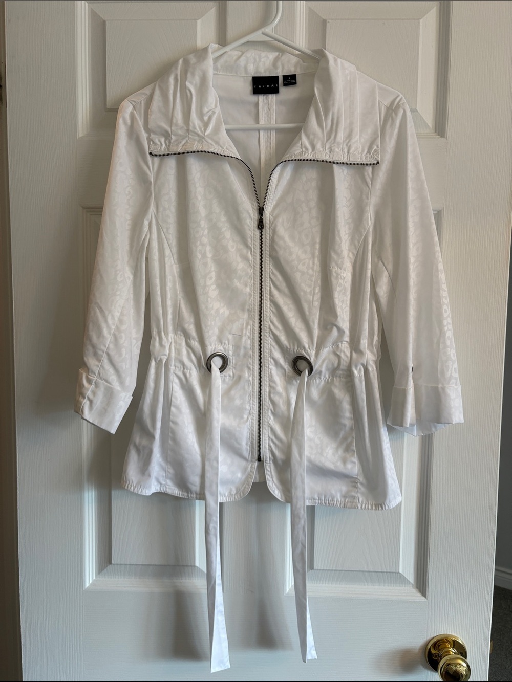 TRIBAL White Animal Print Light-Weight Jacket